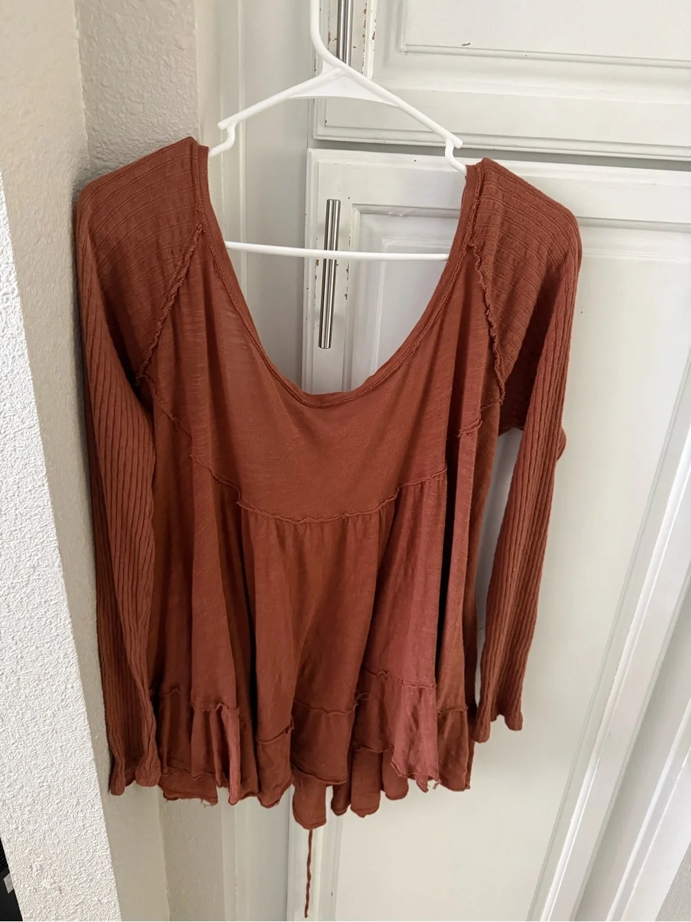 Free People we the free sundae top Rust Tie-Back Flowy Tunic